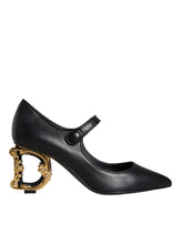 Dolce & Gabbana Black Leather Logo Heels Mary Janes Pumps Shoes -   -  Dolce & Gabbana.